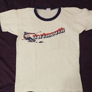 Soft Cotton Vintage Dartmouth Ski T Shirt 60s 70s Tee Champion Ringer Graphic Sm